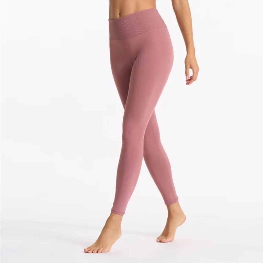 Vuori Rib Studio Leggings Rose Pink MEDIUM Women